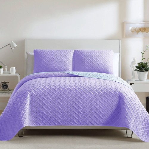 Basket weave quilted bedspread - weave,