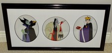 Disney VILLAINS Portraits Ltd 1996 Sericel MALEFICENT + CRUELLA + EVIL QUEEN ?