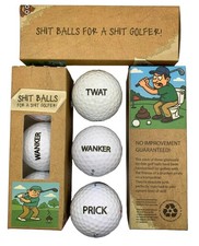 Joke Used Golf Balls Pack of 3 Novelty Trash Rubbish Garbage Swearing Funny Gift