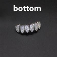 Teeth Grillz Set Top Bottom Mouth  Gold Silver Teeth Grills Removable Jewelry