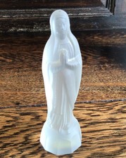 †OUR LADY of LOURDES SMALL GLASS STATUE FIGURE FRANCE †