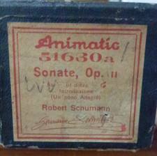 PIANOLA ROLL HUPFELD SCHUMANN'S  SONATA Op 11 IN F PLAYED BY GERMAINE SCHNITZER