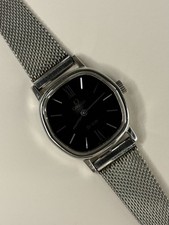OMEGA De Ville Ladies Vintage 1980’s Manual Black Dial Silver Watch