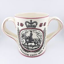 A ROYAL DOULTON POTTERY LOVING CUP, COMMEMORATING THE CORONATION OF HER MAJESTY 