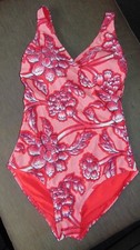 Debenhams Collection Swimsuit N/W Padded 'Ombre Paisley' Crossover 8 Red BNWT