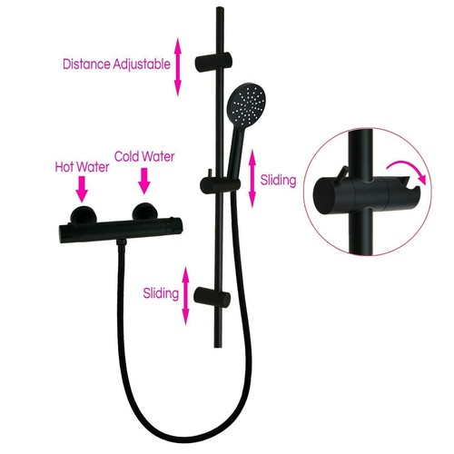 Black thermostatic bathroom - black,
