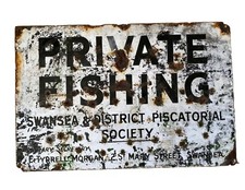 PRIVATE FISHING SIGN Metal