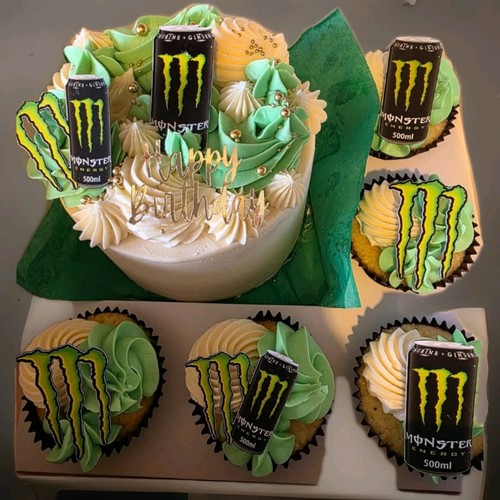 Monster energy drink cake - monster,