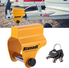 Btanadi Caravan Hitch Lock, Heavy Duty Anti-Theft Trailer Secure Coupling Device