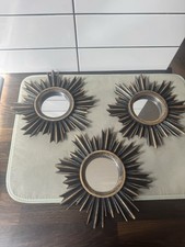 Set Of Three Sunburst Mirrors Wall Decor Starburst 1980’s