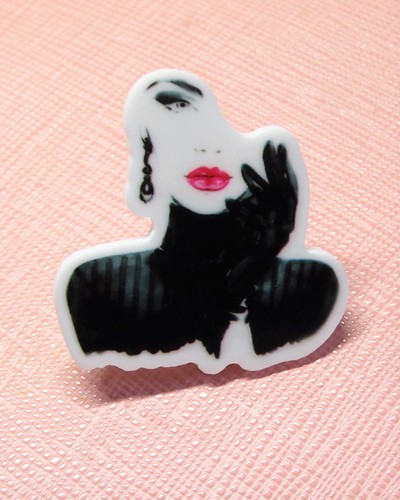Laser cut acrylic brooch - cut,