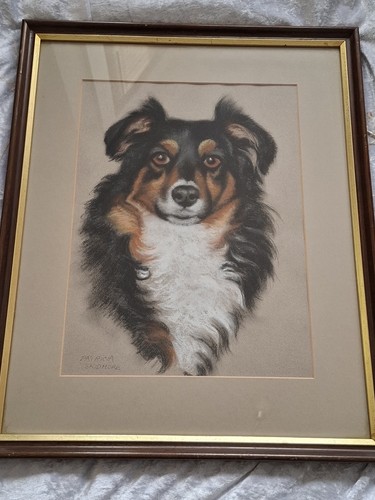 Framed pastel drawing - framed,
