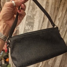 Gucci Black GG Canvas Baguette