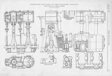 SIMONS & CO Renfrew Engines of the Dredger 'Dolphin' Antique Print 1887