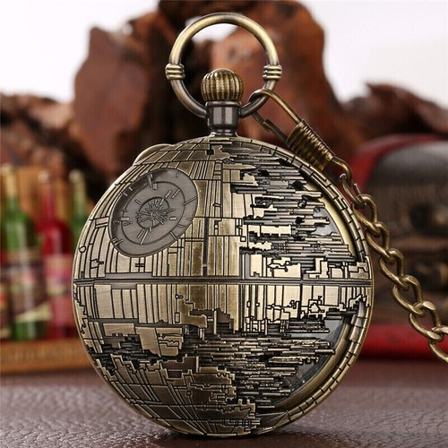 Bronze planet pocket watch - bronze,