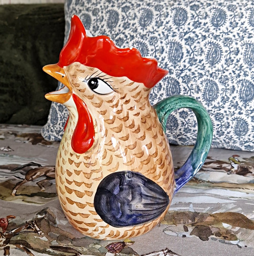 Hand painted ceramic rooster - ceramic,