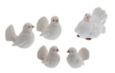 Ceramic fantail doves - family