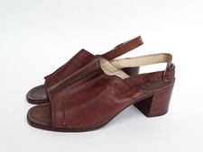 Vintage Brown  Leather  Mules