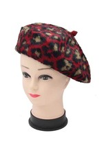 Womens Leopard Print Beret Hat