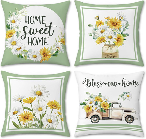 Spring flower cushion - spring,