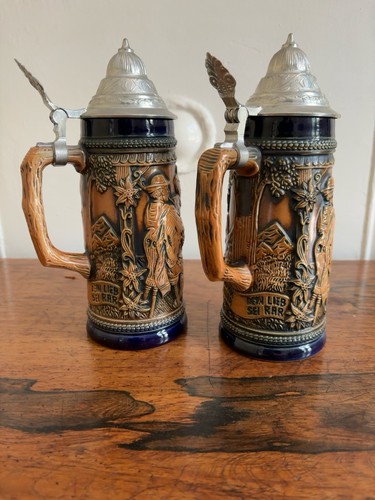 Pair gerz german beer steins - pair,