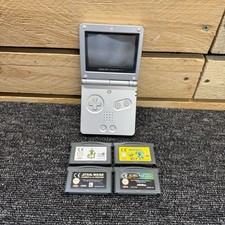 Game Boy Advance SP Silver Nintendo Game Boy Advance no Charger 4 Games Tested