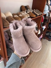 Women's Shoes UGG Mini Bailey Bow II Boots Chestnut Slip On Ankle Boots New