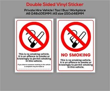 No Smoking vinyl sticker taxi