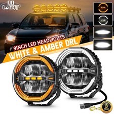 5/7/9" Round Full Led Driving Spotlight Spotlamp + Side Light 12V 24V E-Approved