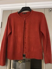 Ladies Debbie Morgan Red Cardigan Size M 14 Approx (Slight Bobbling)