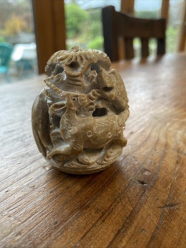 Small vintage stone carved - small,