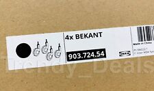 SET of 4 - Ikea BEKANT Casters Wheels, Rubber-Coated 903.724.54 Black - NEW