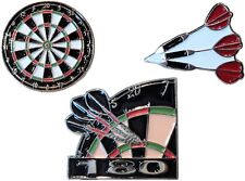 Set of 3 Darts Badges Inc 180 & Dart Board Metal Enamel Pin Badge Set NEW