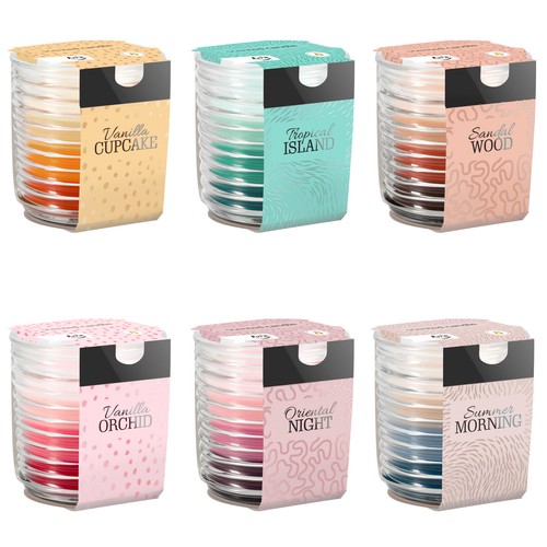 Scented candles ribbed - scented,