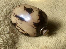 VINTAGE TAGUA NUT SNUFF BOTTLE C19th BRASS SCREW STOPPER VGC