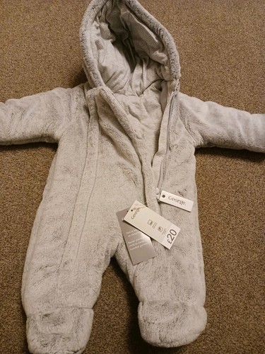 George grey faux - fur, snowsuit