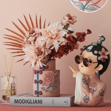 Chinese High-end Luxury Cheongsam Resin Decorative Vase with Artifical Flowers