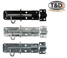 Brenton Pad Bolt - Heavy Duty Black Zinc Galvanised 4" 6" 8" Gate Shed Door Lock