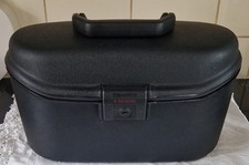 VTG Black Samsonite Vanity Case Hard Shell Made in France Handy Storage NO KEY