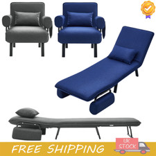 Folding Futon Single Sofa Bed 3 in 1 Sofa Recliner Lounger Accent Chair Armchair