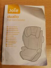 Joie Duallo booster car seat user guide manuals instructions