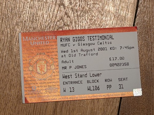 Ticket 2001 manchester - ticket,