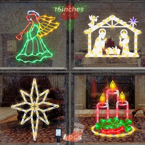 Christmas window decor - christmas,