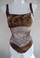 Gideon Oberson size 10 mesh animal print pad cup swimming costume