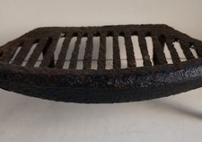 Vintage Fire Grate Cast Iron 38x23x12cm Black Curved Fireside Heavy Cottage Core