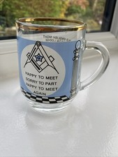 Masonic Small Glass Tankard