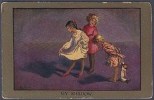 My Shadow - 1918 art postcard by Sybil Barham