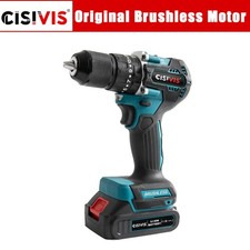 3-in-1 21V Cordless Brushless Hammer Drill Impact Drill 1800RPM 2 Batteries UK