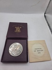 1951 Festival Of Britain Silver Crown 5 Shillings with paper & box