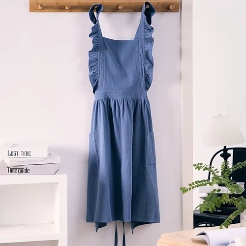 Cotton flouncing apron - apron, retro